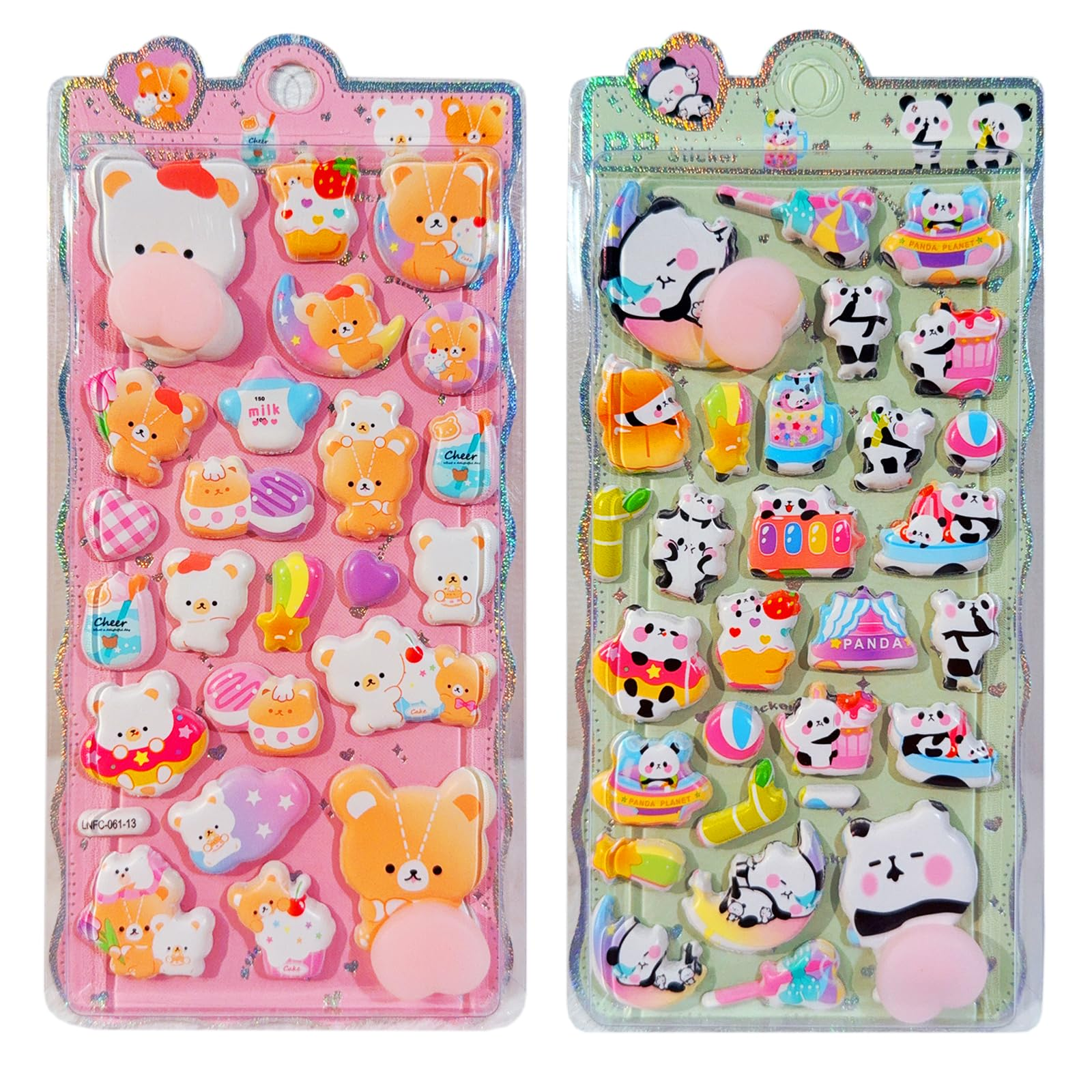 おしりぷにぷにシール 2枚セット ぷくぷく キャラクター スクイーズ 3D 動物 キット 低反発おも かわいい マシュマロ ふわふわ もちもち もっちりスクイーズ ステッカー シール帳 デコレーション 貼り付け可能 手帳 – C 02