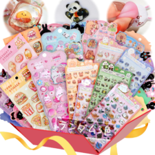 ぼんぼんドロップシール 福袋 ふくぶくろ【3PCS】 中実 耐衝撃 キャラクター 動物 おしりぷくぷく 立体 水入り 食べ物 飲み物 パン 可愛い かわいい しずくちゃん プニプニ マシュマロ ウォーター お尻 キラキラな ドロップ スクラップブック用 貼り付け可能 手帳用 diy用 大人の図鑑 スマホ SNSで話題 携帯電話飾り用 女の子 ギフト ステッカー