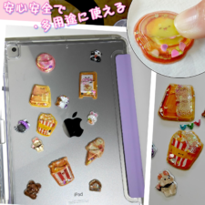 ウォーターシール 3d 水入り ぼんぼんロップシール 可愛い キャラクター 食べ物 飲み物 パン 立体 かわいい キラキラな スタンプ ラブブ かわ スクラップブック用 貼り付け可能 手帳用 diy用 大人の図鑑 スマホ SNSで話題 携帯電話飾り用 女の子 ギフト ステッカー (F 01)