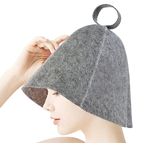 [Smato] サウナハット サウナキャップ ウール サウナ 自宅 お風呂 帽子 フェルト 髪を 洗える 用品 グッズ 家庭用 おしゃれ メンズ レディース