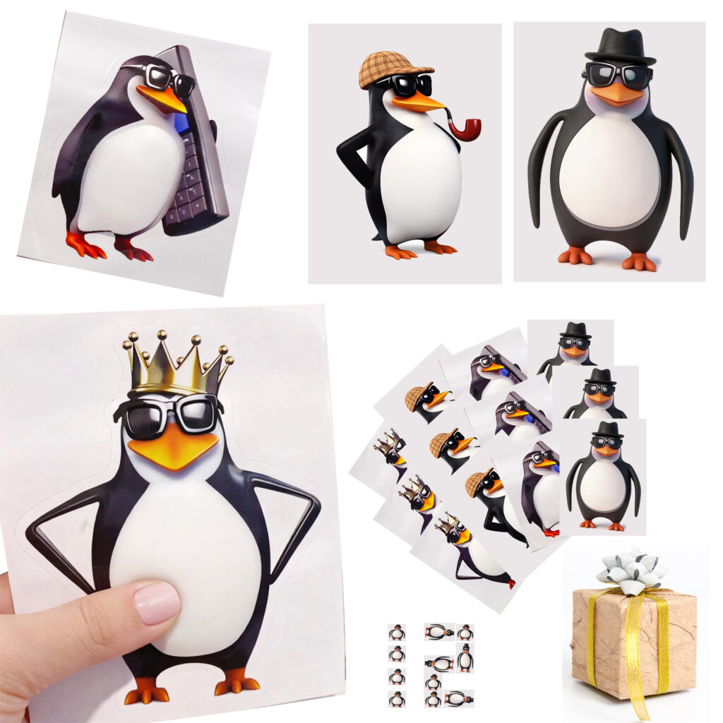 ペンギン お腹 シール 3D【12枚】柔らかいお腹 ぷにぷにシール かわいい もっちりスクイーズ ステッカー シー ル帳 デコレーション 携帯電話飾り用 手帳用 手芸用品 (J 01)